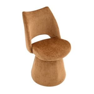 Fauteuil d'appoint moderne en velours, dossier ajouré, durable, écologique, rembourré, élégant pour salle à manger et salon - Product Image 5