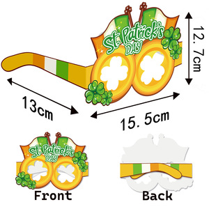 Gafas fotográficas temáticas del Día <span class=keywords><strong>de</strong></span> <span class=keywords><strong>San</strong></span> <span class=keywords><strong>Patricio</strong></span> Props Funny Irish Festival Clover Party Decoraciones - Product Image 2