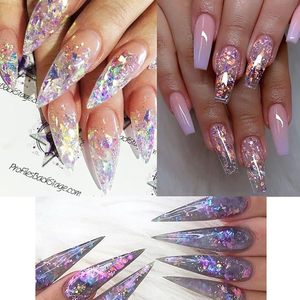 กลิตเตอร์แต่งเล็บโฮโลแกรม 12 สี กลิตเตอร์เล็บสีรุ้งแบบเกล็ดน้ำแข็ง กลิตเตอร์เล็บรูปทรงไม่สม่ำเสมอแบบเมอร์เมด กลิตเตอร์เล็บหลากสีสัน - Product Image 4
