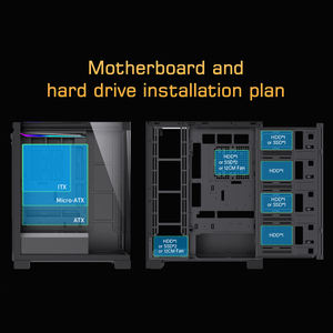 Lovingcool Vente en gros ATX/M-ATX/MINI-ITX USB3.0 Boîtier PC de jeu <span class=keywords><strong>Tour</strong></span> complète avec lunettes à trois côtés pour joueur - Product Image 2