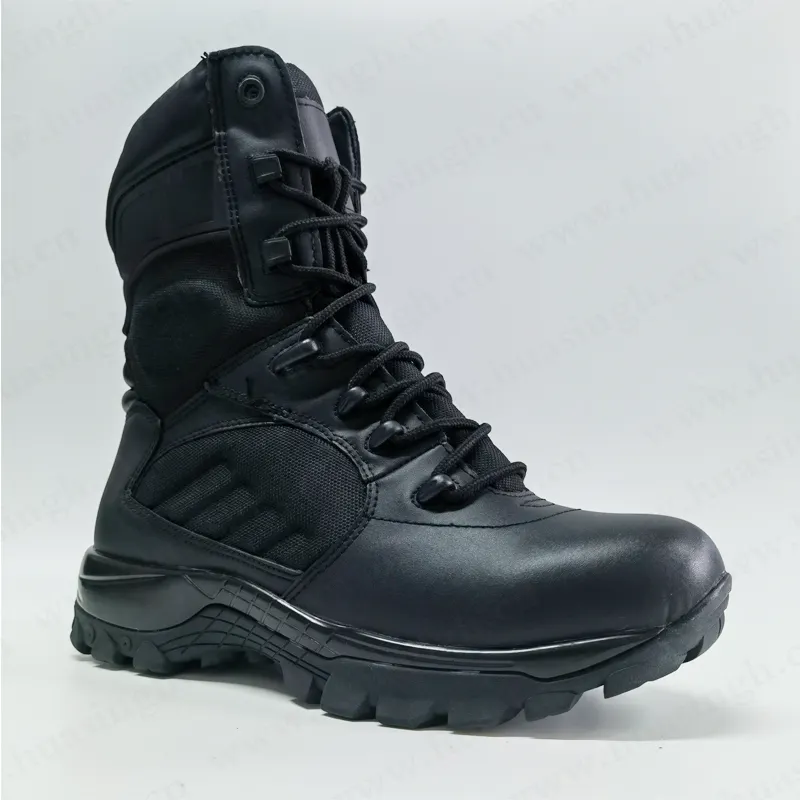 WCY, bottes tactiques de haute qualité en cuir + nylon, bottes de combat de 8 pouces de couleur noire pour mission d'élite, HSM016