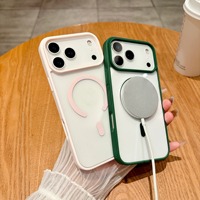 Coque transparente magnétique fine et élégante en TPU anti-jaunissement avec pare-chocs rigide et silicone souple pour iPhone 17 Pro Max