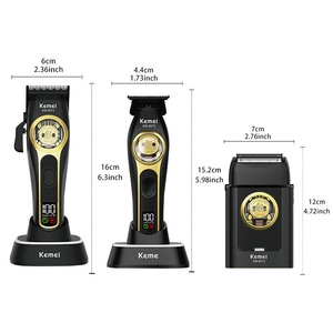 Kemei Max-Máquina de corte de pelo con motor magnético de alta velocidad para peluquero profesional, máquina de corte de pelo 3 en 1 DLC Blade Hair Clipper Trimmer Shaver Set - Product Image 3