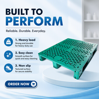 Palette en plastique HDPE réversible à grille, robuste, empilable, pour stockage en entrepôt, taille et couleur personnalisées