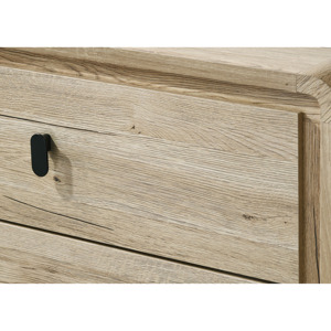 Mid Century Wood Finish Two <b>Drawer</b> Nightstand <b>Storage</b> Furniture - Product Image 3