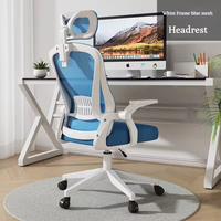 Chaise de bureau exécutive ergonomique moderne en maille, hauteur réglable, fonction pivotante, structure en fer, base en plastique - Confortable pour la maison