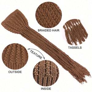 Gorro de Punto de Invierno para Mujer, Diseño de Moda, con Accesorios de Cola de Caballo, Hecho a Mano, Impresión Digital de Alta Calidad, Tejido Común - Product Image 5