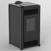 Estufa de Pellets de Madera Moderna Europea con Control Remoto WIFI, Pantalla Táctil, Ahorro de Energía Automático, Aire Caliente para Calefacción Interior del Hogar