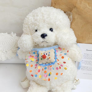 Bavoir pour animaux de compagnie en polyester de style dessin animé fait à la main pour chats et chiots, demi-serviette anti-bave, accessoires pour vêtements de bébé - Product Image 3