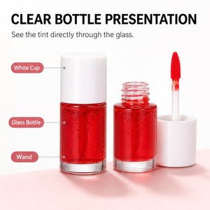Teinture à lèvres liquide mate 2 en 1, gloss à lèvres et couleur pour les joues, logo personnalisé, marque privée, 6 ml, 6 teintes - Product Image 2