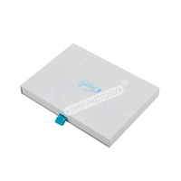 Boîte en carton rigide à impression personnalisée Simple, Logo mat bleu, emballage vide pour ordinateur portable A5, tiroir coulissant, boîte en papier avec poignée en ruban