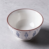 Mangkuk Porselen Buatan Tangan Jingdezhen Motif Kucing Ikan Bunga, Dapat Ditumpuk, Aman untuk Microwave, Aman untuk Mesin Cuci Piring, untuk Penyajian Makanan