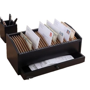 Wooden Desktop <b>File</b> <b>Organizer</b> With Drawers Letter Storage Box Office Desk Bill Receipt Sorter 32 Slots - Product Image 1