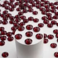 Rubinrote 6mm Siam Epoxidharz Flache Diamantform Perlen mit Mittelloch zum Annähen, Quasten-Strassperlen für Abschlussfeiern, Schmuckzubehör YAXI