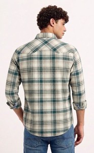 Men Oxford Checked Cotton Shirt Casual Wear Slim Fit Long Sleeve Premium Quality Export Wholesale Apparel Supplier - Product Image 2