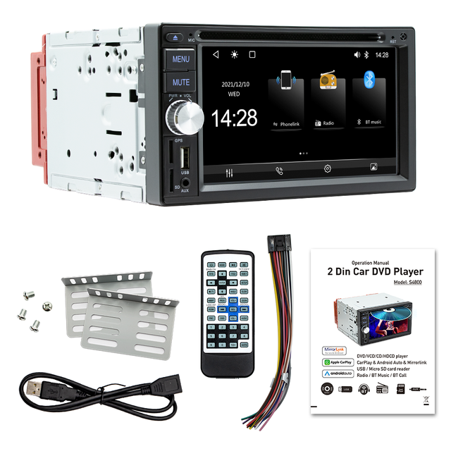 Car Dvd Player Single Din Bluetooth Mp3 Usb Sd Aux Receiver Car Radio Audio