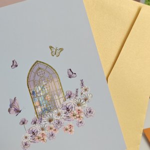 Dreamy luxurious colorful butterfly 3D greeting card with envelope Valentine's Day Mother's Day wedding greeting card in stock - Product Image 2