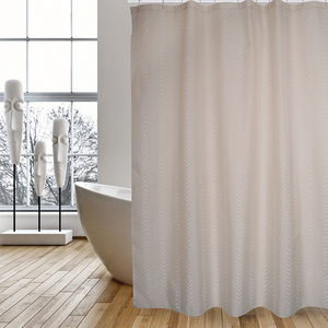 Rideau de douche en tissu polyester berbère 180x200 cm beige - Product Image 3