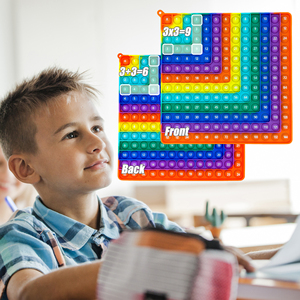 Bán buôn phía trước 12x12 trở lại 12 + 12 nhân Ngoài ra Toán Học trò chơi toán học tập Silicone Pop Fidget Đồ chơi giáo dục - Product Image 4