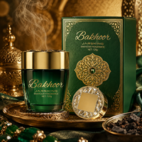 Bocaux à Bakhoor de Luxe 120g en Verre avec Couvercle Doré Taillé en Cristal, Emballage Personnalisé pour Bakhoor Arabe, Bocal à Parfum Haut de Gamme en Gros