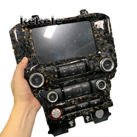 Pièce d'intérieur automobile en fibre de carbone forgée dorée pour console centrale, garniture intérieure de voiture pour Mustang 2015-2022, vente en gros du fabricant