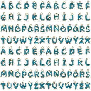 Breloques en métal émaillé avec lettres anglaises colorées pour la fabrication de bijoux DIY, pendentifs pour bracelets et colliers - Product Image 1