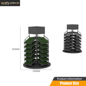Présentoir rotatif à 4 faces en métal noir mat pour échantillons de gazon et blocs de pelouse pour salle d'exposition - Product Image 3