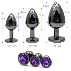 Jouet sexuel pour femmes adultes, ensemble de bouchons anaux en diamant, produit sexuel en acier inoxydable, bouchon <span class=keywords><strong>anal</strong></span> en métal grand format - Product Image 5