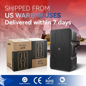 مكبرات صوت دقة برو أوديو AC15TD3 المتوفرة في مستودع أمريكا للشحن - مكبرات صوت احترافية نشطة بلاستيكية بقوة 1000 واط وبحجم <span class=keywords><strong>15</strong></span> بوصة - Product Image 1
