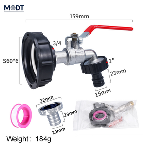 Ensemble de robinets pour IBC <span class=keywords><strong>1000L</strong></span>, adaptateur pour réservoir d'eau IBC, raccords pour baril de 1 tonne, <span class=keywords><strong>robinet</strong></span> en plastique lisse, connecteur de remplacement pour tuyau d'arrosage de jardin - Product Image 5