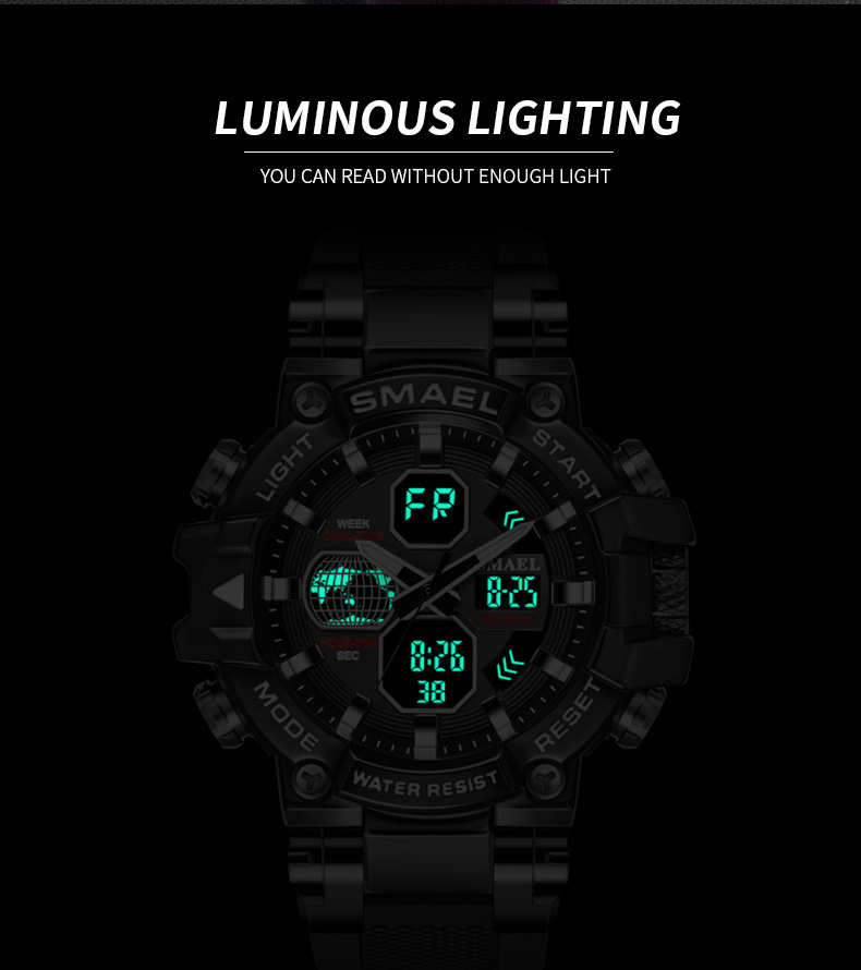 Watches men original brand SMAEL 8027 luxury mens watches quartz digital plastic men's sport watch