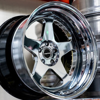 Juego de 2 Rines Cóncavos Cromados de 16-22 Pulgadas, PCD4x100 5x114.3 5x130, ET Personalizado, Estilo JDM Retro para Modificación de Autos de Pasajeros