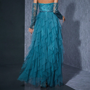 Nouvelle robe de soirée estivale pour femme, sans bretelles, à sequins, avec ourlet en tulle, moulante, transparente, à superpositions, longue et élégante - Product Image 4