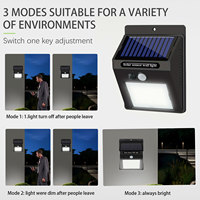 Lampe solaire de sécurité sans fil étanche IP65 TOACH, vente chaude, lampes solaires murales LED pour patio, paysage, alimentation CC, verre