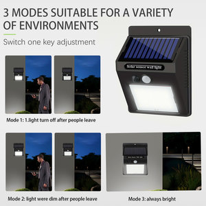Lampada Solare da Giardino Wireless Impermeabile IP65 TOACH, Luci Solari LED da Parete per Patio e Paesaggio, Alimentazione DC, in Vetro - Product Image 3