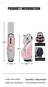 <span class=keywords><strong>Sac</strong></span> <span class=keywords><strong>de</strong></span> <span class=keywords><strong>golf</strong></span> Dericsson à 7 trous <span class=keywords><strong>rose</strong></span> léger pour femmes avec support - Product Image 4