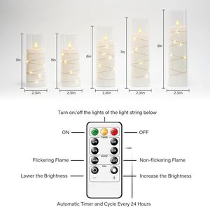 Factory Wholesale Plastic 3-Piece Pillar LED Candles Set <b>Battery</b> <b>Operated</b> Warm White Wedding Christmas Daily Home Decoration - Product Image 4