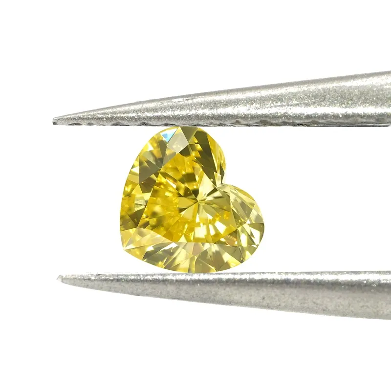 Hot Sale HPHT Synthetic Lab Gewachsener Diamant Birnen schliff Herzform Fancy Vivid Yellow Loose Lab Made Diamonds