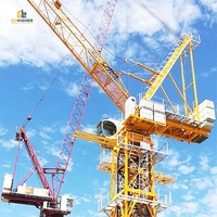 Chine-marque-tour-grue 20m construction luffing topkit topless grue tour 50 tons guangdong fabricant