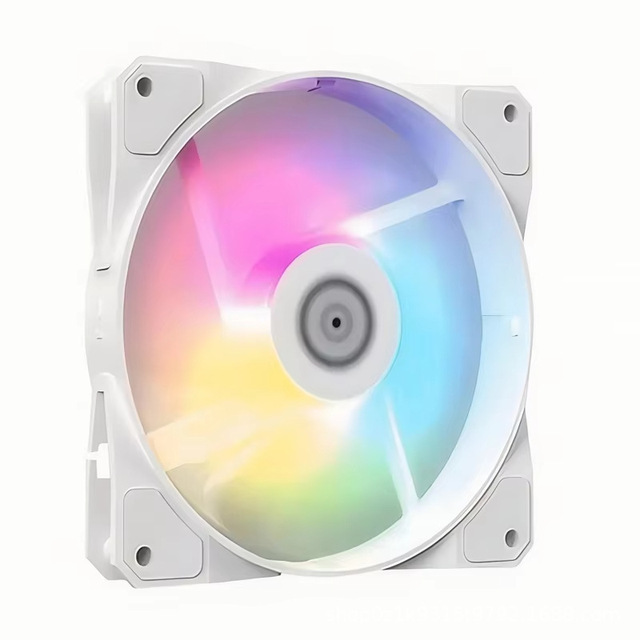 COOLCIRC 120mm RGB LED Silent Cooling Fan for PC Case 12V PWM 4Pin Water Cooling Gaming Series with Big Plug Plastic Heatsink