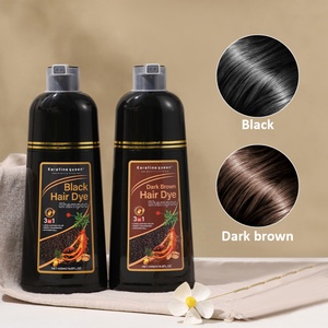 Tinte Permanente para el Cabello con Ginseng, 500 ml, a Base de Hierbas Naturales, de Uso Profesional, Bajo en Amoníaco, Color Negro - Product Image 3
