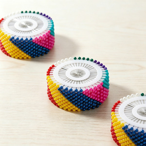 Colored Dressmaking <b>Pins</b> 20mm Round Head Stainless Steel Sewing <b>Pins</b> For Clothing Crafting Fixed Beaded Design - Product Image 3