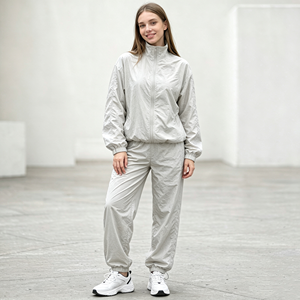 Conjunto deportivo de dos piezas para mujer, chaqueta con cremallera completa, chándal informal para mujer, conjuntos deportivos para mujer. - Product Image 2
