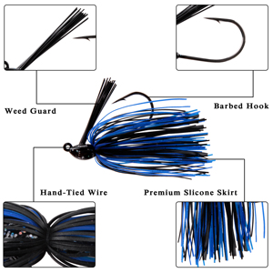 6 pezzi/set Set - Flipping Jigs Bass Weedless <span class=keywords><strong>esche</strong></span> nuoto Jigs calcio Jigs con gonne in Silicone pesca Lu - Product Image 3