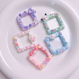 UV Color Plated Sanlio Straight Hole <b>Photo</b> <b>Frame</b> Beads DIY Mobile Phone Chain Jewelry Accessories <b>Acrylic</b> Loose Beads - Product Image 1