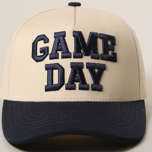 Nuovo Cappellino da Baseball Trucker a 6 Pannelli in Cotone 100% Bicolore con Ricamo 3D 'Game Day', Traspirante, Impermeabile, Regolabile, Unisex - Product Image 3