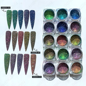 مسحوق لامع عاكس بتأثير الماس، غبار ناعم لامع لتزيين الأظافر، صبغة طلاء غير عضوية - Product Image 3