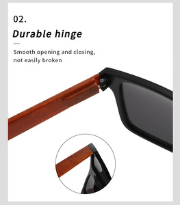 Модные солнцезащитные очки 2026 года: оверсайз, цветные, с поляризацией UV400, деревянные дужки - Product Image 2