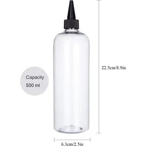 60Ml 100Ml 150Ml 500Ml Lege Plastic Squeeze Haar Olie Applicator Verpakking Fles Met Twist-Open doseren Cap