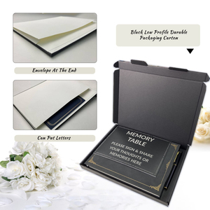 Altın kabartmalı deri ciltli defter imza ve erals zeler için anı defteri resim cebi içerir - Product Image 3